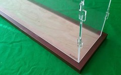 30.5″L x 10.8″W x 5.6″H display case with 3/16″ thick acrylic brown wood frame