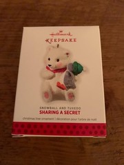 Hallmark Keepsake Ornament 2013 Sharing A Secret Snowball and Tuxedo #13 NIB