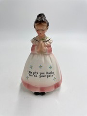 3 Piece Pink Enesco Vintage Mother in Kitchen Prayer Napkin Holder Salt Pepper