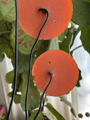Vintage Lucite Triple Smiley Face Sculpture – Orange – Missing Flowers- RARE