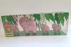 Vintage 1986 Pink Elephant Family Decorative Hand Soap Set Made In Switzerland