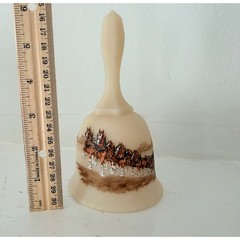 Fenton Art Glass Budweiser Clydesdales Bell 8 Horse Hitch Custard Satin 1980s