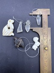 Collection Of 6 Pics Rare Ancient Old Different Crystal Jasper & She’ll Amulets
