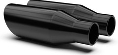 Black Stainless Steel Powder Coated Rolled Angle Cut Universal Exhaust Tips – 7,