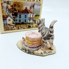 Lowell Davis Happy Birthday My Sweet Cat Figurine America Schmid 3″ in Box