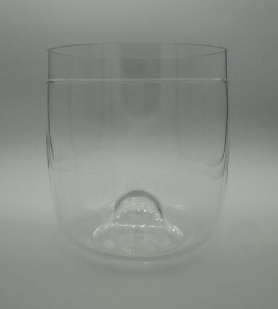 VTG Murano Hand-Blown Clear Glass Modernist Art Vessel W/Bubble Base – 6.5” x 6”