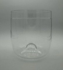 VTG Murano Hand-Blown Clear Glass Modernist Art Vessel W/Bubble Base – 6.5” x 6”