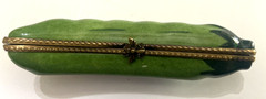 LIMOGE PEAPOD TRINKET BOX AF 4” Peint Main Signed France Vegetable