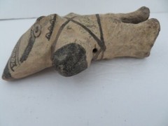 Pre Columbian Peru Warrior Head on Stand