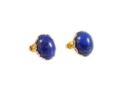 Lapis Lazuli Earrins Antique Persian Gem Badakhshan Afghanistan Ancient Sumer Ur