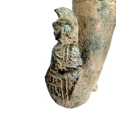 300 BC Ancient Roman Terracotta Drinking Rhyton Ceramic Artifact Intact Pottery