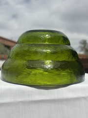 Blenko Glass Works “Deep Green Beehive Tiered” Bowl Signed “ Walter Blenko-2013”