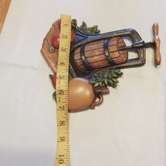 Vintage 1978 HOMCO 1270 BX Cast Aluminum Wall Decor Plaque Apple Press Cider Jar