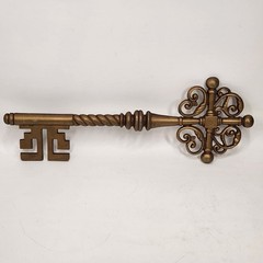 VTG Sexton Skeleton Key Gold Retro Wall Decor Art 20″ X 7″ MCM