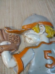 1970 SEXTON 3 BASEBALL PLAYERS CAST METAL WALL HANGINGS Catcher Batter Pitcher