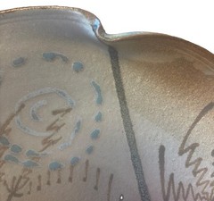 Vintage Christopher Heede Glyphs KOKOPELLI Studio Art Pottery Wall Art Footed
