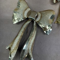 Vintage Home Interiors Trio Brass Metal Bows 1272 3D Set Of 3 MCM Decor