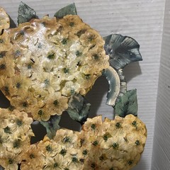 Vintage Metal Hand-painted Hydrangeas Tolewar Signed By Mimi 87
