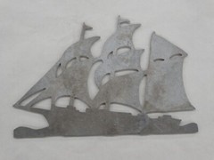 Vintage 10″ Cast Aluminum Sailboat Wall Art / Decoration