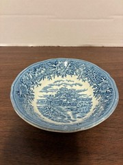 Blue & White English Village By Salem China Co. Olde Staffordshire 4″ Small Bowl