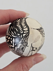 Vintage 1987 HAND PAINTED Egg Shell ZURICH Switzerland Swiss INTRICATE