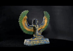 Authentic Ancient Egyptian Antiquities Winged Isis Colored Statue Egyptian BC