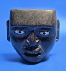 PRE-COLUMBIAN TEOTIHUACAN STONE SKULL WHISTLE PENDANT