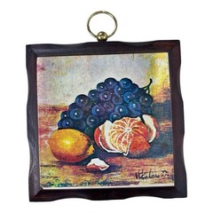 Vintage 1970’s Wood Fruit Wall Plaques HOMCO Home Interiors Set of 4 MCM Decor