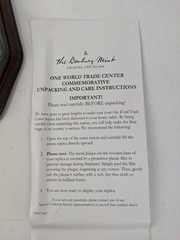 One World Trade Center by The Danbury Mint 10.5” Original Foam And Box