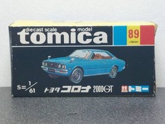 Tomica Toyota Corona 2000GT No.89 Black Box Diecast Car Made in Japan 1E Wheel