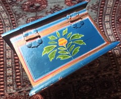 SCANDI BOX vtg swedish jewelry chest scandinavian denmark wood painting norway