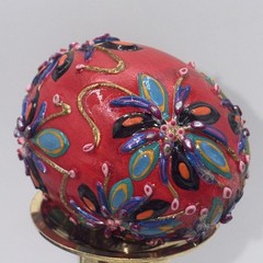 SIGNED Nannette Fenn “Eggs”traordinaire Designs Floral Faberge Inspired Egg USA