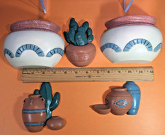 Vintage 5 pcs Burwood Wall Plaques Southwest Flavor early 1990s made in USA