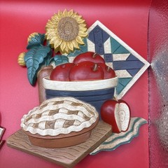 Vintage 3 pc Set Home Interiors 3-D Country Kitchen Decor Wall Plaques