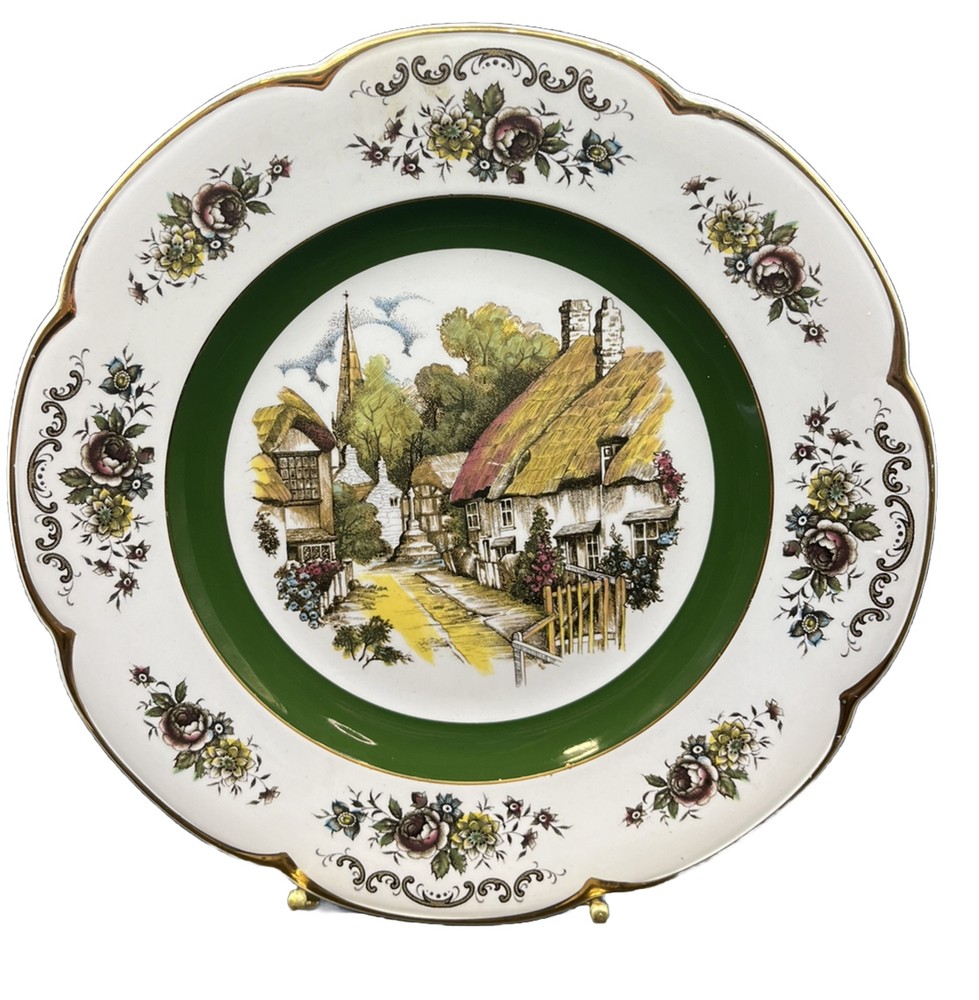 Ascot Service Plate By Wood And Sons Decorative Only English Cottage Village 10”