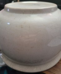 W.S. George White Granite Ironstone Chamber Pot With Handle 5×9″ Ant Primitive