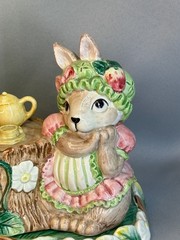 1990s Fitz and Floyd Bonnet Hill Butter Dish