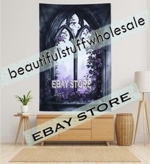 Haunted Arch Wall Hanging Tapestry Gothic Fantasy Forest 39X59 in