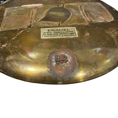 G. Halkides Rare Find Enamel on Bronze and Copper Wall Plate Made In Greece