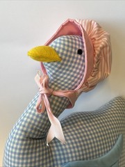 Vintage House of Hatten Gingham Goose Duck Pink Bonnet 1990s Country Decor