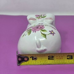 2 Vintage Pig Floral Potpourri Ceramarte Made In Brazil Avon 1978