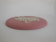 Wedgwood Pink Jasperware 5.25 Inch Dancing Hours Medallion Plaque