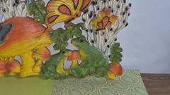 Vintage 1970’s Homco Mushroom Butterfly Frog Plastic Wall Plaque