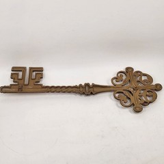 VTG Sexton Skeleton Key Gold Retro Wall Decor Art 20″ X 7″ MCM