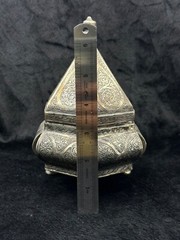 Islamic Rare White Metal Handmade Old Box With Beautiful Art From Afghanistan