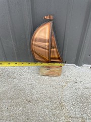 Vintage DEMOTT NAUTICAL SAILBOAT METAL ONYX SCULPTURE SIGNED Ocean Sail NL