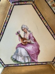 Antique German Beautifully Decorated Lovers Story Dish