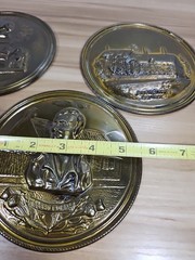 Lot Of 3 Vintage Decorative Brass Plates All Made In England