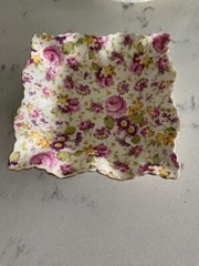 VINTAGE James Kent Longton Britain Rapture Chintz Roses Nut Dish/Pins/Trinkets
