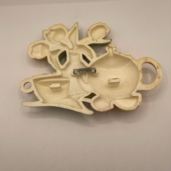 Vintage Kitchen Wall Hanging 1970’s Kitchen Decor Teapots Floral Plastic Retro